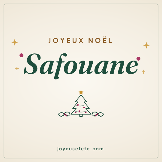 Image carrée « Joyeux Noël Safouane » pour WhatsApp
