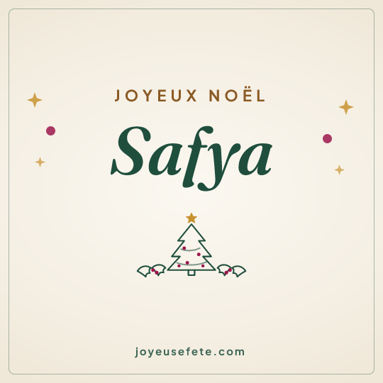 Image carrée « Joyeux Noël Safya » pour WhatsApp