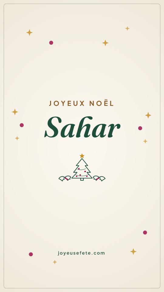 Image « Joyeux Noël Sahar » au format story