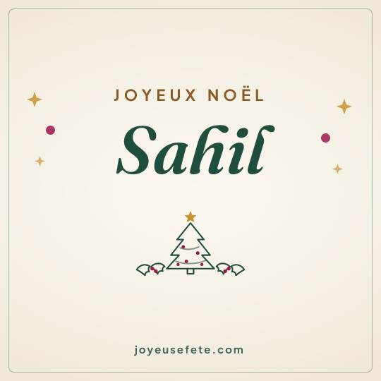 Image carrée « Joyeux Noël Sahil » pour WhatsApp
