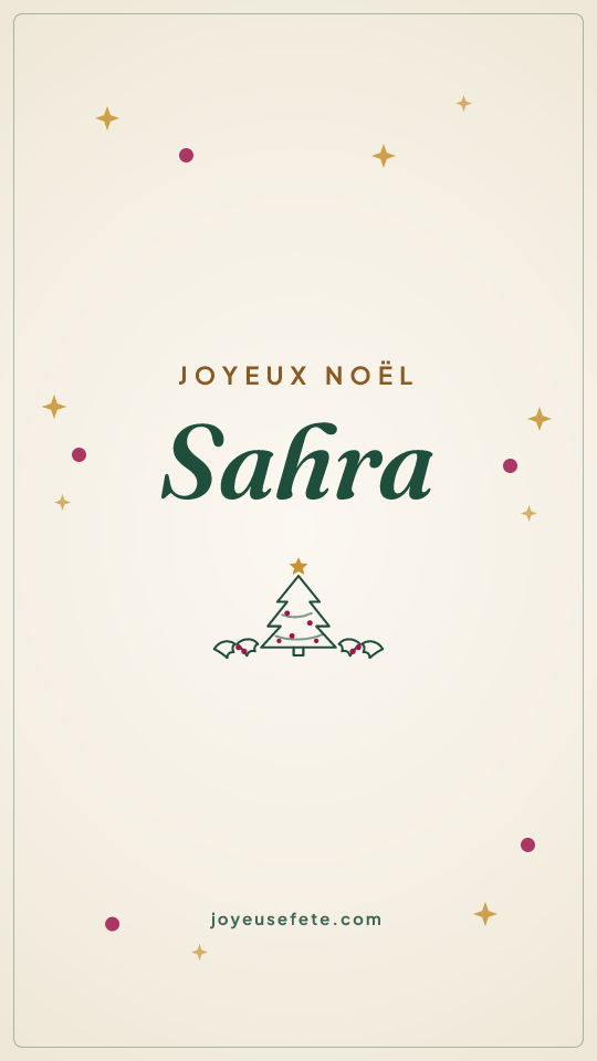 Image « Joyeux Noël Sahra » au format story