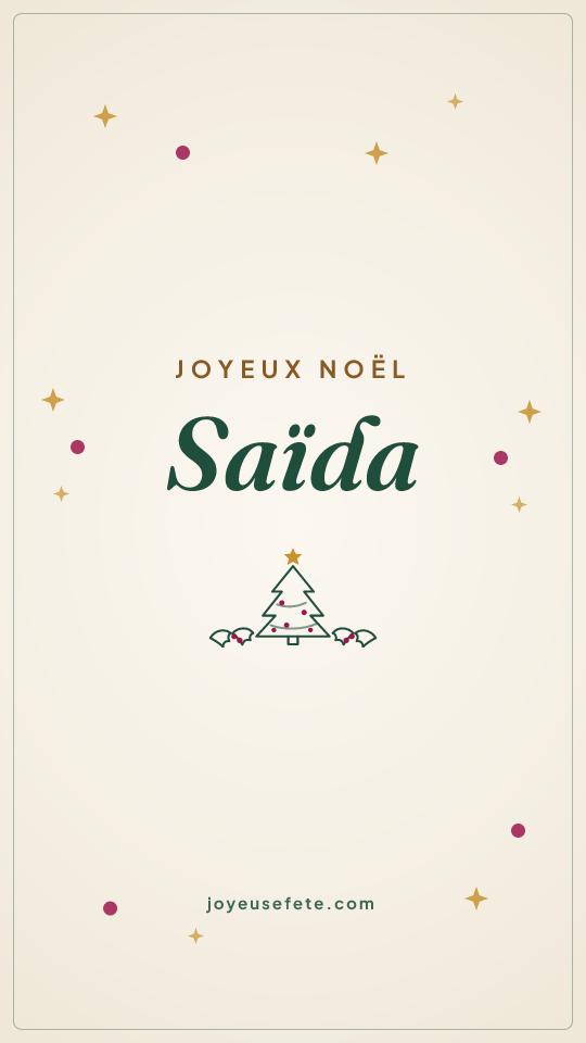 Image « Joyeux Noël Saïda » au format story