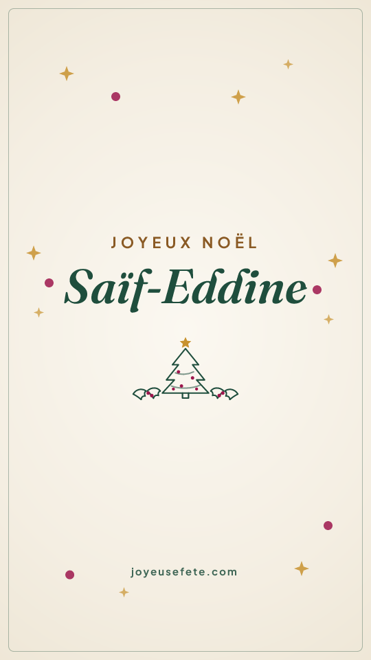 Image « Joyeux Noël Saïf-Eddine » au format story