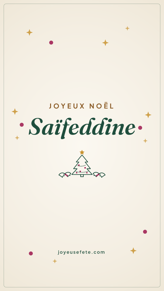 Image « Joyeux Noël Saïfeddine » au format story