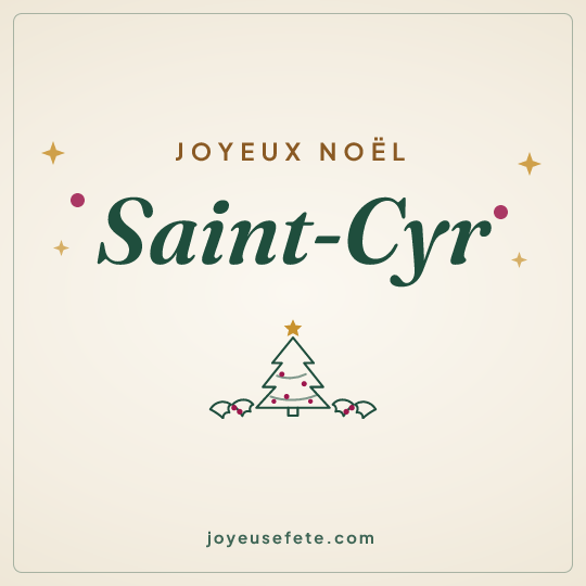 Image carrée « Joyeux Noël Saint-Cyr » pour WhatsApp