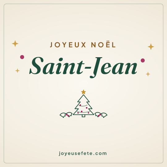 Image carrée « Joyeux Noël Saint-Jean » pour WhatsApp