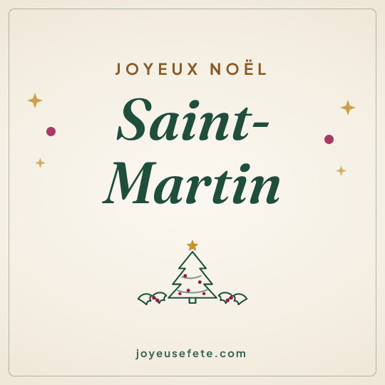 Image carrée « Joyeux Noël Saint-Martin » pour WhatsApp