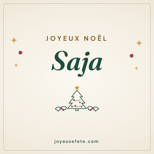 Image carrée « Joyeux Noël Saja » pour WhatsApp