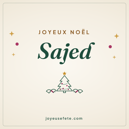 Image carrée « Joyeux Noël Sajed » pour WhatsApp