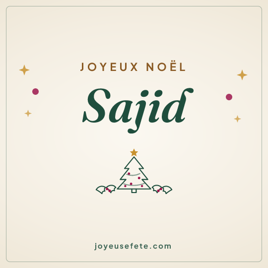Image carrée « Joyeux Noël Sajid » pour WhatsApp
