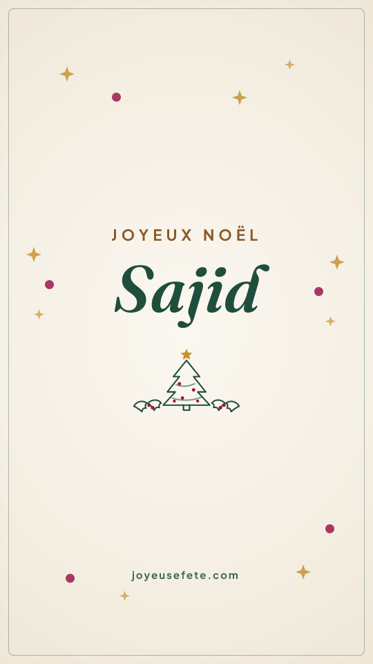 Image « Joyeux Noël Sajid » au format story