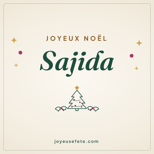 Image carrée « Joyeux Noël Sajida » pour WhatsApp
