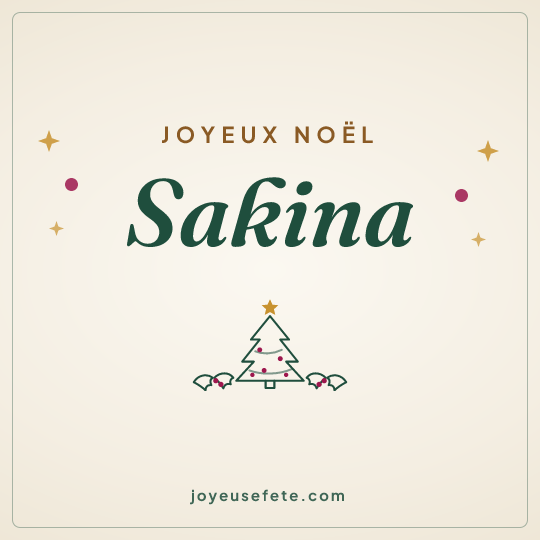 Image carrée « Joyeux Noël Sakina » pour WhatsApp