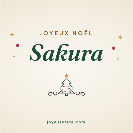 Image carrée « Joyeux Noël Sakura » pour WhatsApp