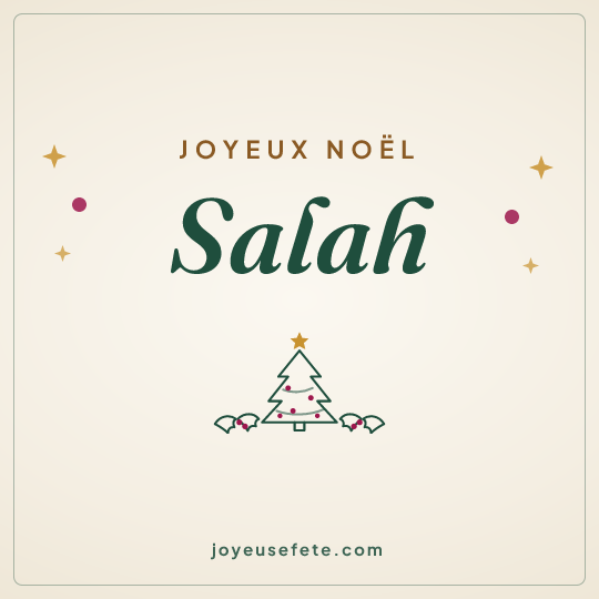 Image carrée « Joyeux Noël Salah » pour WhatsApp