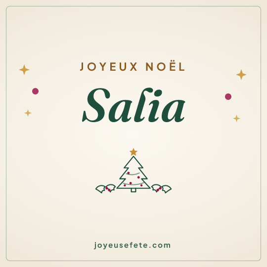 Image carrée « Joyeux Noël Salia » pour WhatsApp