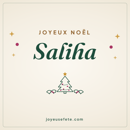 Image carrée « Joyeux Noël Saliha » pour WhatsApp