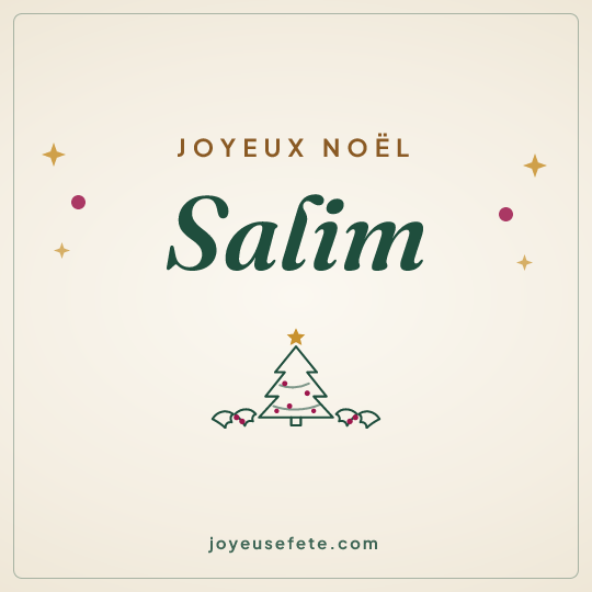 Image carrée « Joyeux Noël Salim » pour WhatsApp