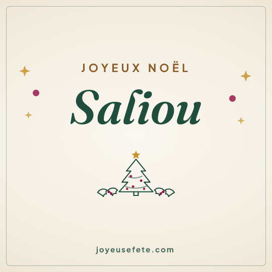 Image carrée « Joyeux Noël Saliou » pour WhatsApp