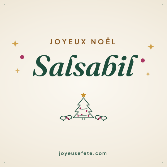 Image carrée « Joyeux Noël Salsabil » pour WhatsApp