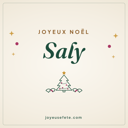 Image carrée « Joyeux Noël Saly » pour WhatsApp