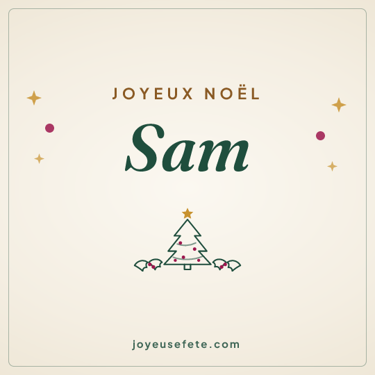Image carrée « Joyeux Noël Sam » pour WhatsApp