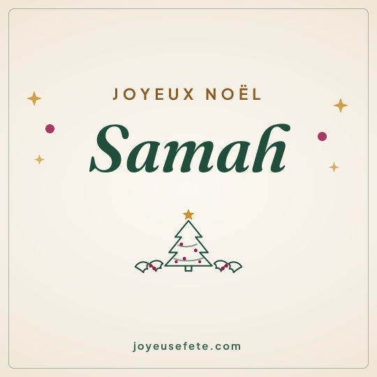 Image carrée « Joyeux Noël Samah » pour WhatsApp