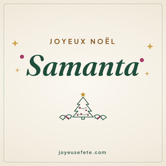 Image carrée « Joyeux Noël Samanta » pour WhatsApp