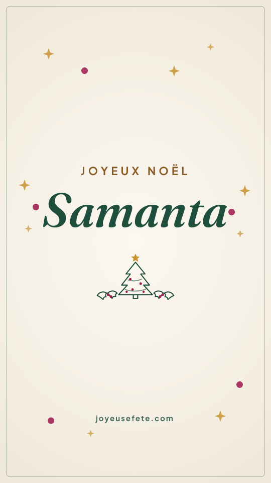 Image « Joyeux Noël Samanta » au format story