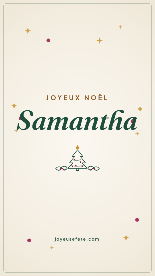 Image « Joyeux Noël Samantha » au format story