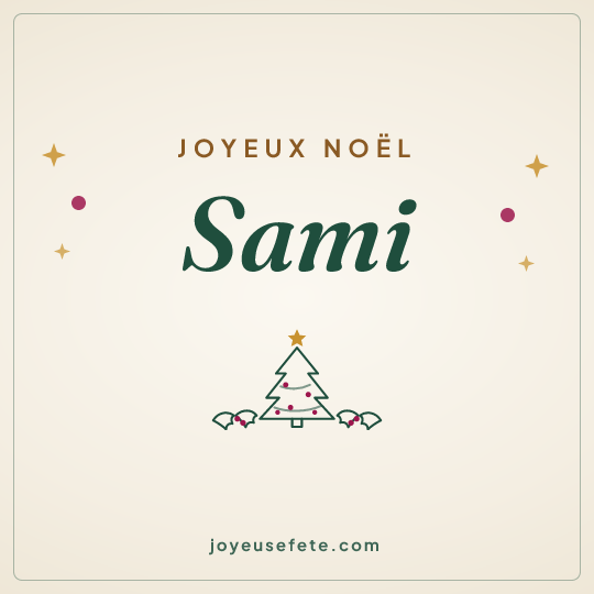 Image carrée « Joyeux Noël Sami » pour WhatsApp