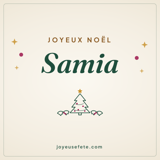 Image carrée « Joyeux Noël Samia » pour WhatsApp