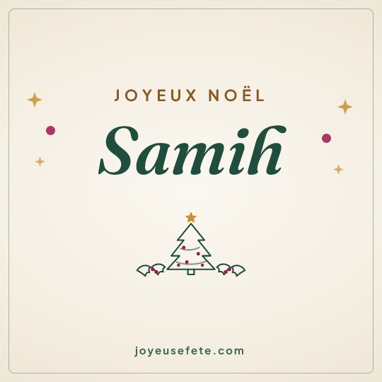 Image carrée « Joyeux Noël Samih » pour WhatsApp