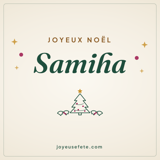 Image carrée « Joyeux Noël Samiha » pour WhatsApp
