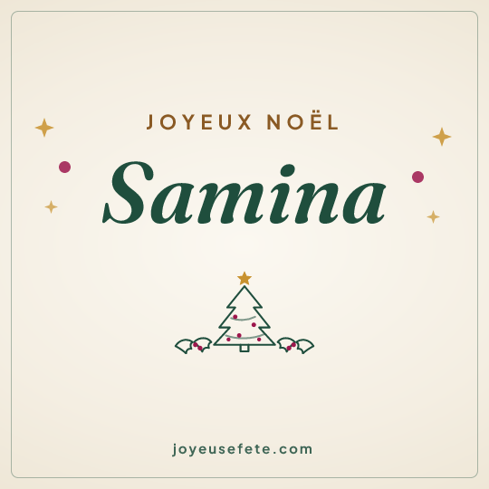 Image carrée « Joyeux Noël Samina » pour WhatsApp
