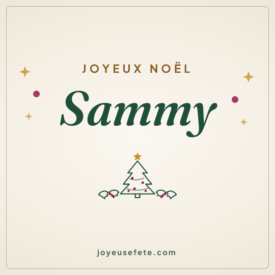 Image carrée « Joyeux Noël Sammy » pour WhatsApp