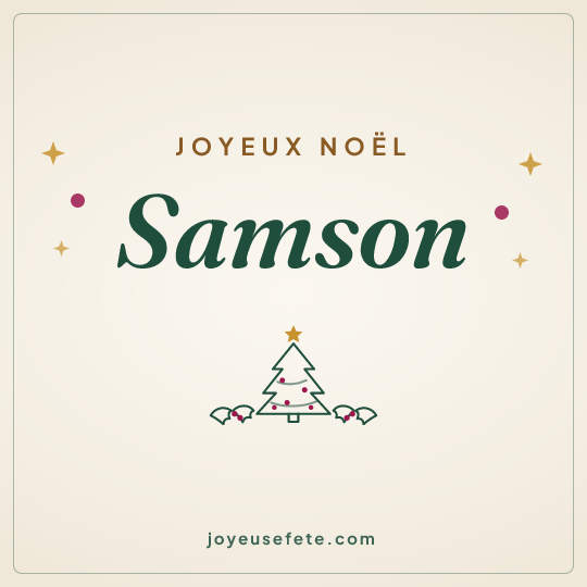 Image carrée « Joyeux Noël Samson » pour WhatsApp