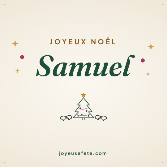Image carrée « Joyeux Noël Samuel » pour WhatsApp