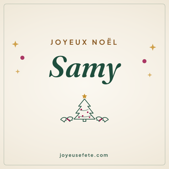 Image carrée « Joyeux Noël Samy » pour WhatsApp