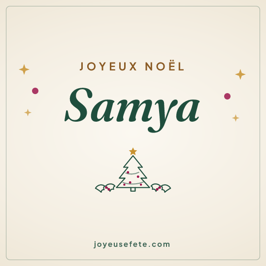 Image carrée « Joyeux Noël Samya » pour WhatsApp
