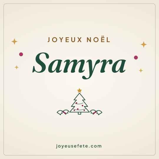 Image carrée « Joyeux Noël Samyra » pour WhatsApp