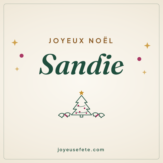 Image carrée « Joyeux Noël Sandie » pour WhatsApp