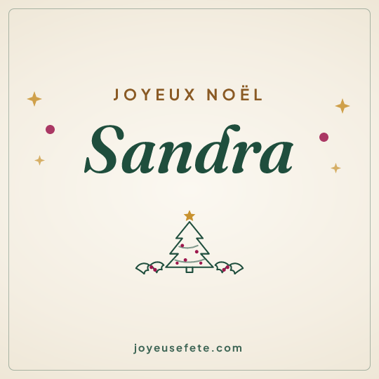 Image carrée « Joyeux Noël Sandra » pour WhatsApp