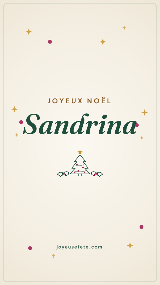 Image « Joyeux Noël Sandrina » au format story
