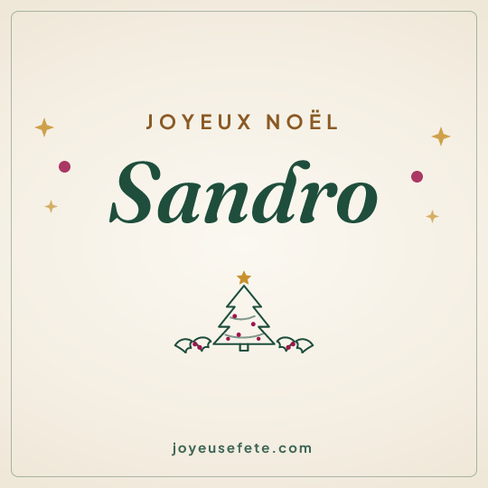 Image carrée « Joyeux Noël Sandro » pour WhatsApp