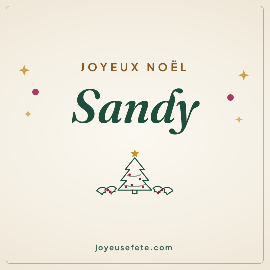 Image carrée « Joyeux Noël Sandy » pour WhatsApp