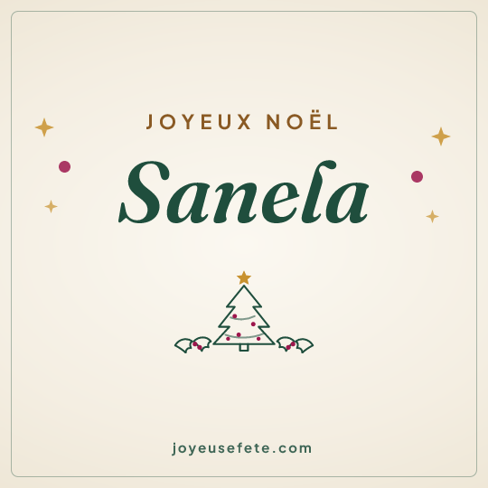 Image carrée « Joyeux Noël Sanela » pour WhatsApp