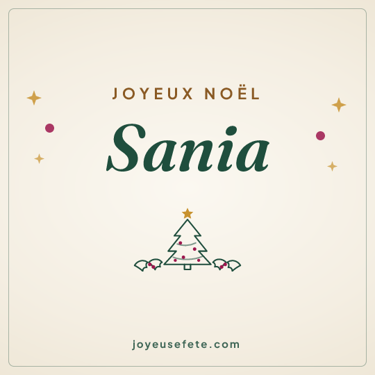 Image carrée « Joyeux Noël Sania » pour WhatsApp