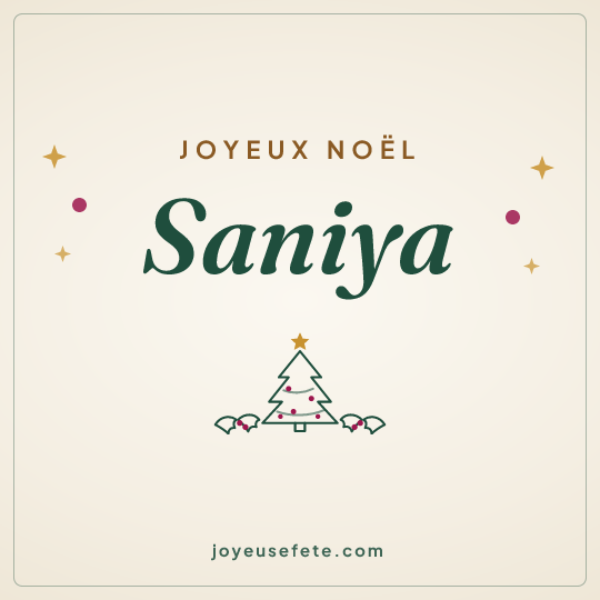 Image carrée « Joyeux Noël Saniya » pour WhatsApp