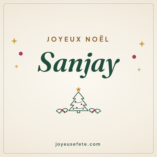 Image carrée « Joyeux Noël Sanjay » pour WhatsApp